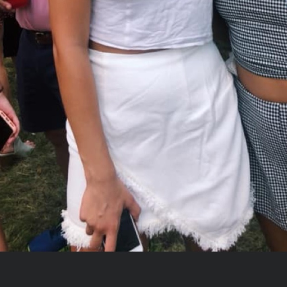 by the way. Frayed White Hem Skirt